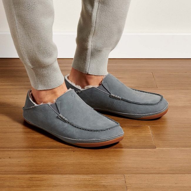 Olukai Men's Kipuka Hulu Slipper - Charcoal US195-237